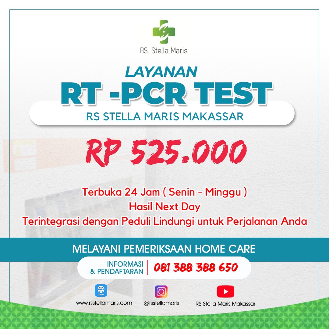 SKRINING COVID19 Pemeriksaan Swab PCR Test & Rapid Antigen 24 Jam Rs Stella Maris Makassar